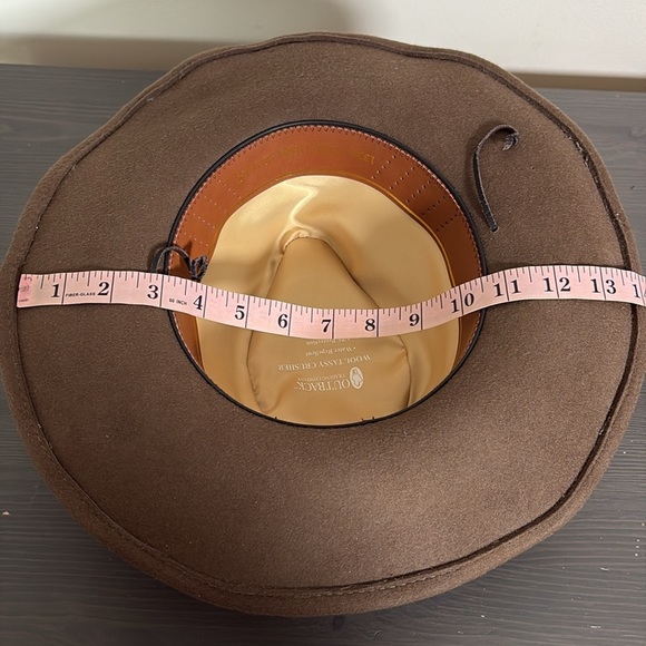 Outback Trading Company Wool Tassy Crusher Cowboy Hat UPF Protection Brown S/M - Picture 14 of 14